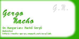 gergo macho business card