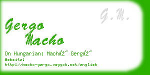 gergo macho business card